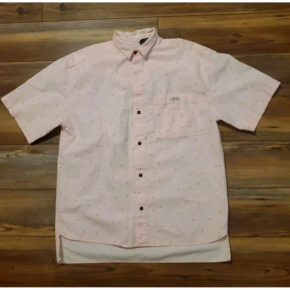 Vintage 90s O'NEILL Pink Button Up Shirt Skater Surf Mens Medium 742308-66